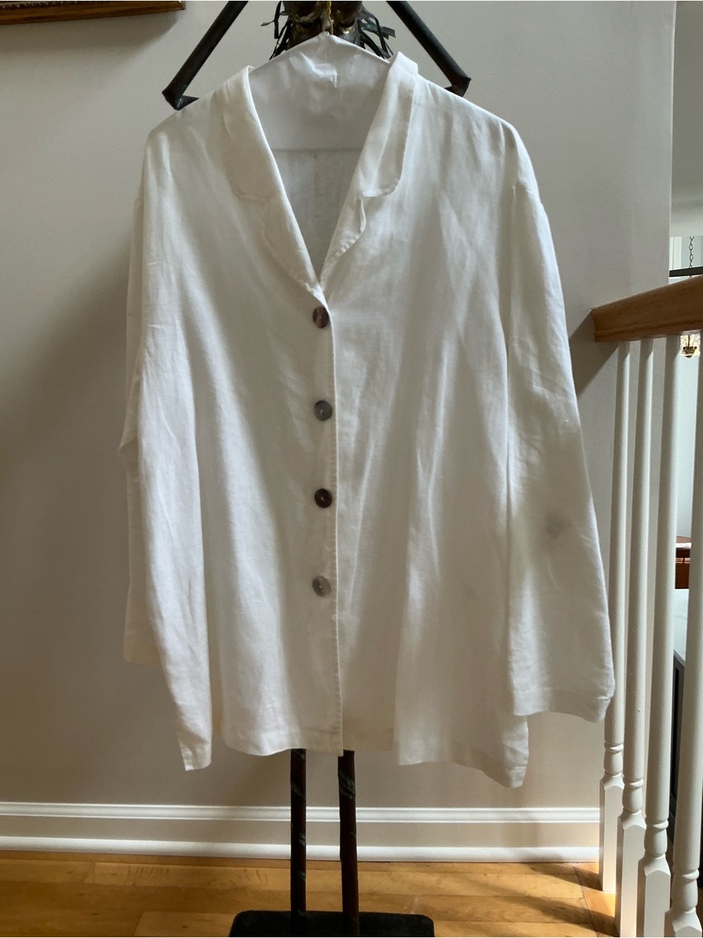 Coldwater Creek Relaxed-fit White LInen Blazer